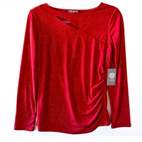 VINCE CAMUTO Shimmer Cutout Top Size Medium NWT - Picture 1 of 8